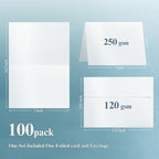 White Shimmer 5x7 Blank Cards and Envelopes, Goefun Pearl White Folded - Image 2