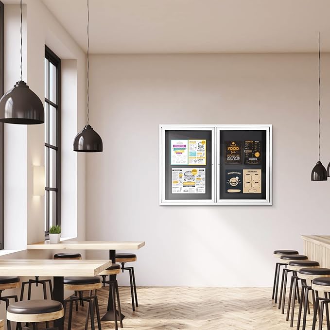 SWANCROWN Weather Resistant Enclosed Bulletin Board Felt Displays Boards Wall - Image 9