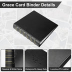 LETVPVOW Vintage Hardback 3 Ring Binder 2 Inch, Professional Leather Binders 2 - Image 4