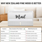 Two-Layer Solid Wooden Mail Storage Organizer Holder - Image 5
