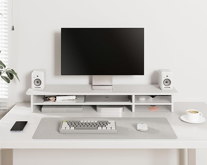 Fenge Monitor Stand, Dual Monitor Riser, 42.5inch Large Desk Computer Monitor - Image 3