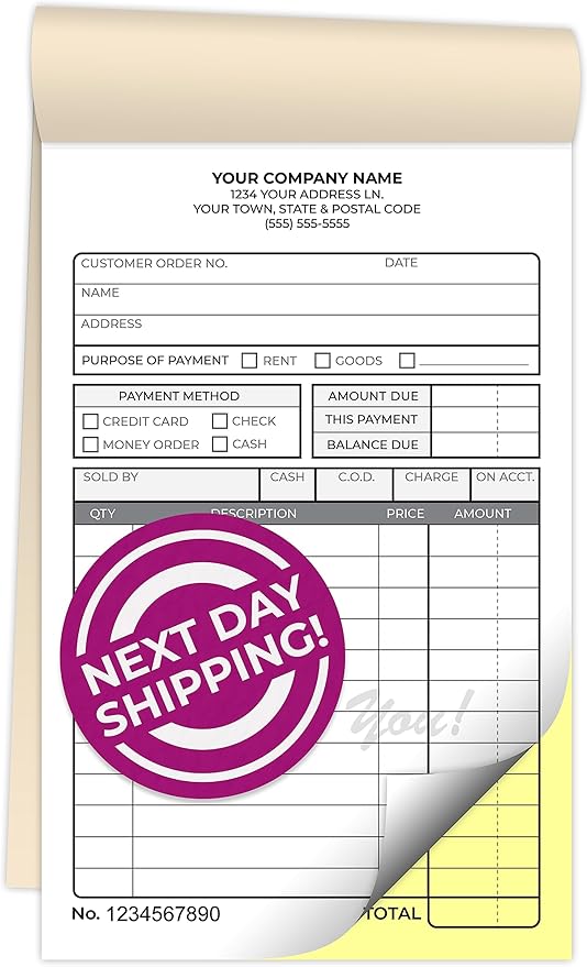 Custom 4.25" x 7" Carbonless NCR Books in 2-Part Duplicate Invoices, Work Orders by PrintPPS