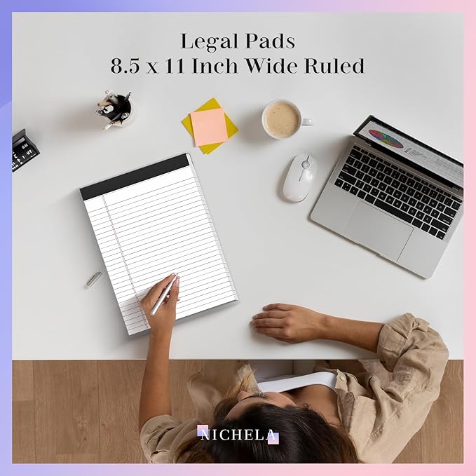 12 Pack Legal Pads 8.5 x 11 Wide Ruled Note Pads 8.5 x 11 Inch Notepads Micro - Image 6