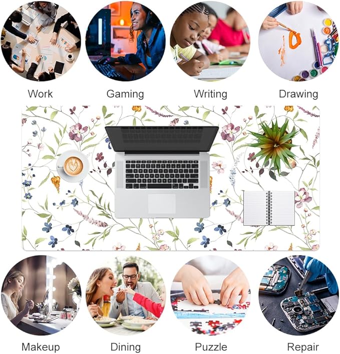 QIYI Floral Mouse Pad, Large Desk Mat - Image 7