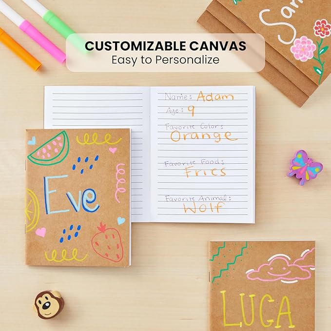 Small Lined Notebooks Bulk – Kraft Paper Cover, 48 Pack 4.25 x 5.5 in Mini - Image 2