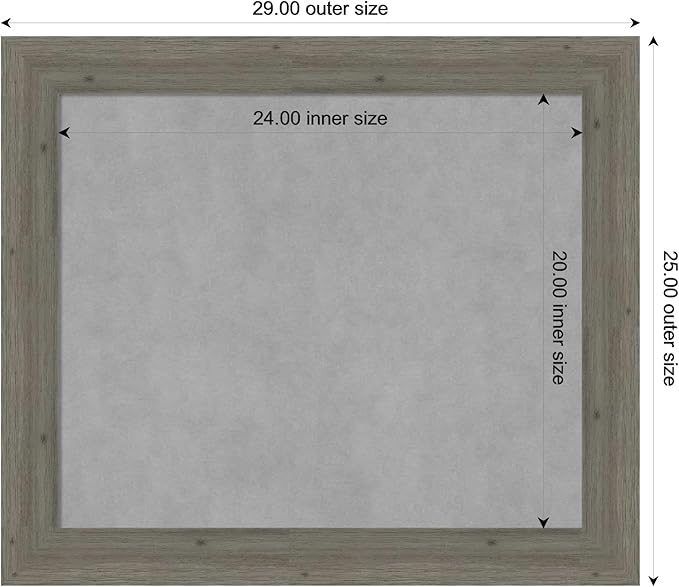 Amanti Art Grey Framed Magnetic Board 25x29 Medium Vision Board - Image 3