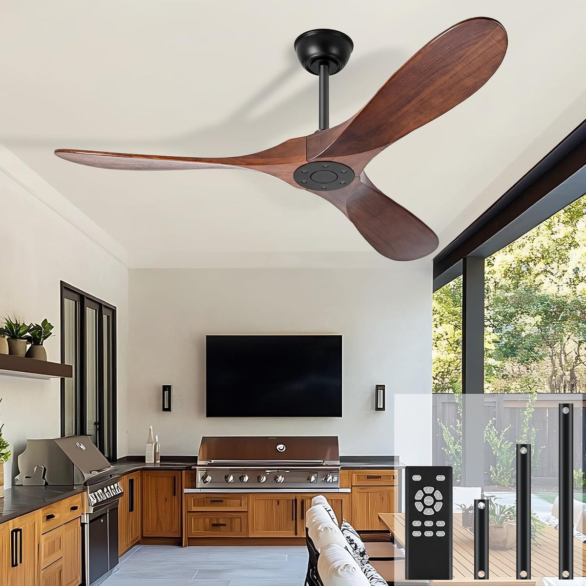 heimo 52 inch ceiling fan no light, wood, main product view