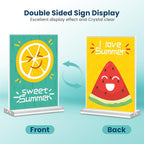 Acrylic Sign Holder, 15 Pack Vertical Clear Table Menu Display, Double Sided - Image 5