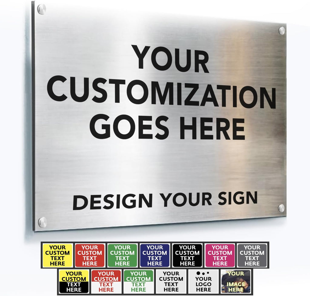 Custom Outdoor Aluminum Signs, Personalized Business Signs, Waterproof Silver