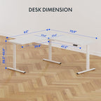 FLEXISPOT L Shaped Standing Desk, 71 x 63 Inch Electric Height Adjustable - Image 3