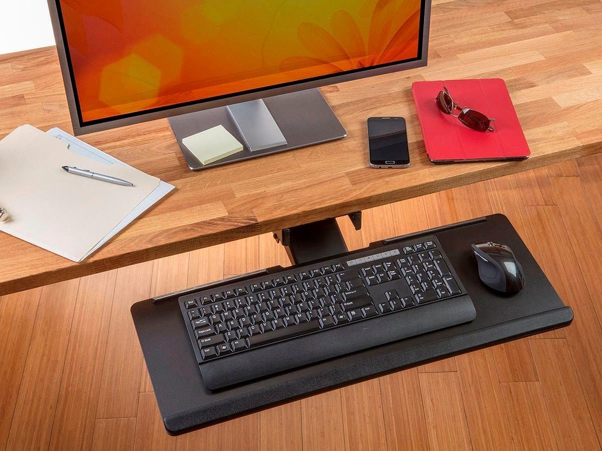 Monoprice Adjustable Ergonomic Keyboard Tray – With a 26.4 x 10in Full Size P...