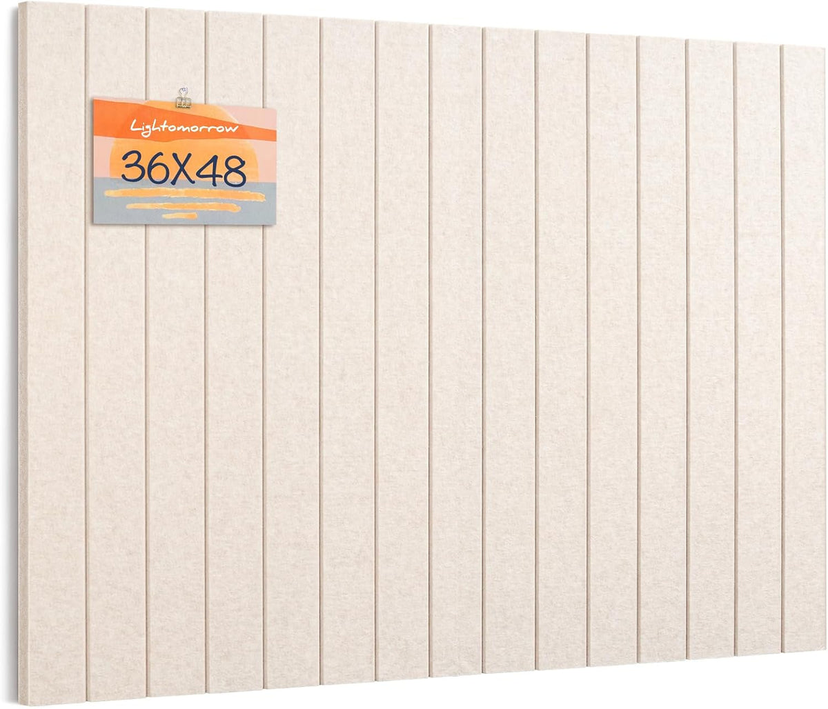 Striped Felt Bulletin Board 48x36 Inches, Decorative Pin Board for Wall