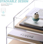 SANRUI Acrylic Stackable Letter Tray Clear Desk Paper Organizer 4-Tier Desk - Image 3