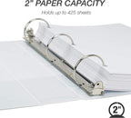 Samsill Durable 2 Inch Binder, Made in the USA, Round Ring Customizable Clear - Image 3