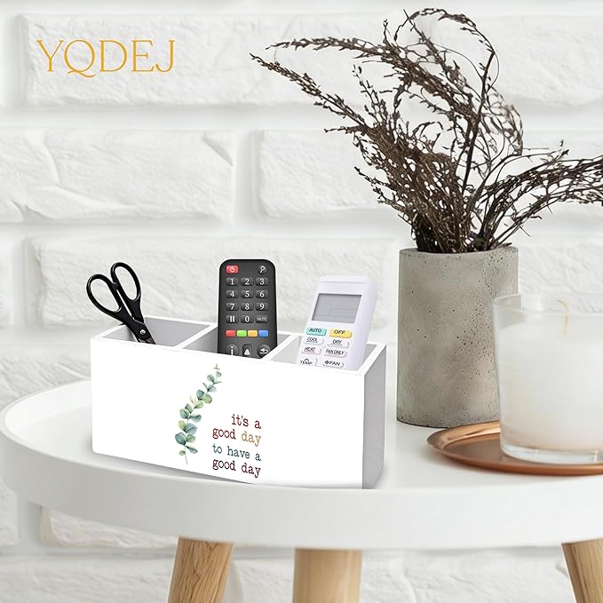 YQDEJ Motivational Eucalyptus Leaves Pen Holder - Image 5