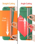 Firbon A4 Paper Cutter, 12 Inch Paper Trimmer with Extened Ruler, Green | 12 Sheet Capacity | CM & Inch Scale | Spring-Loaded Safe Blade | Cuts Cardstock, Vinyl, Coupons, Labels & Scrapbooking Crafts