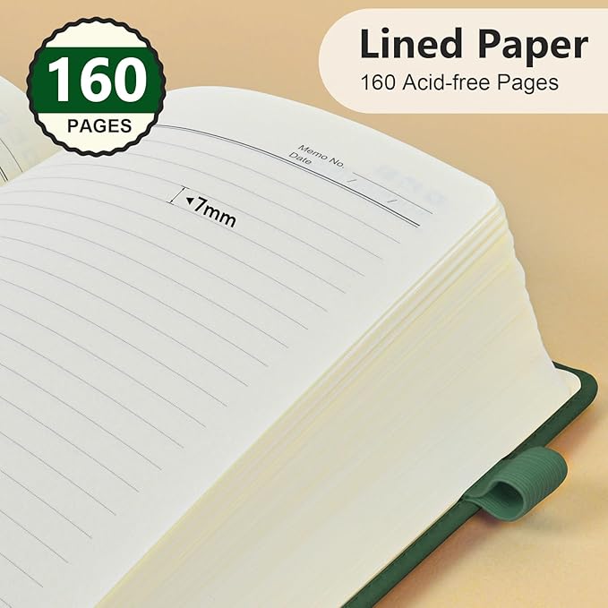 PERCUN Lined Journal Notebook for Men & Women, 160 Pages College Ruled Journal - Image 4
