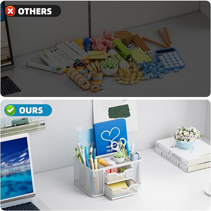 Marbrasse Mesh Desk Organizer, Pen Organizer - Image 7