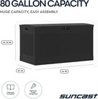 Suncast 80-Gal. Waterproof Resin Large Outdoor Patio Deck Box - Image 3