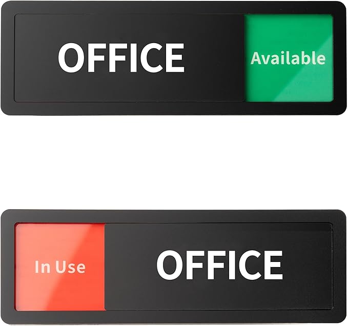 Office Room Door Sign Do Not Disturb, Versatile In-Use/Available Slider Sign by Abudada