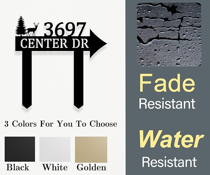 Custom Metal Yard Arrow Address Sign - Image 3