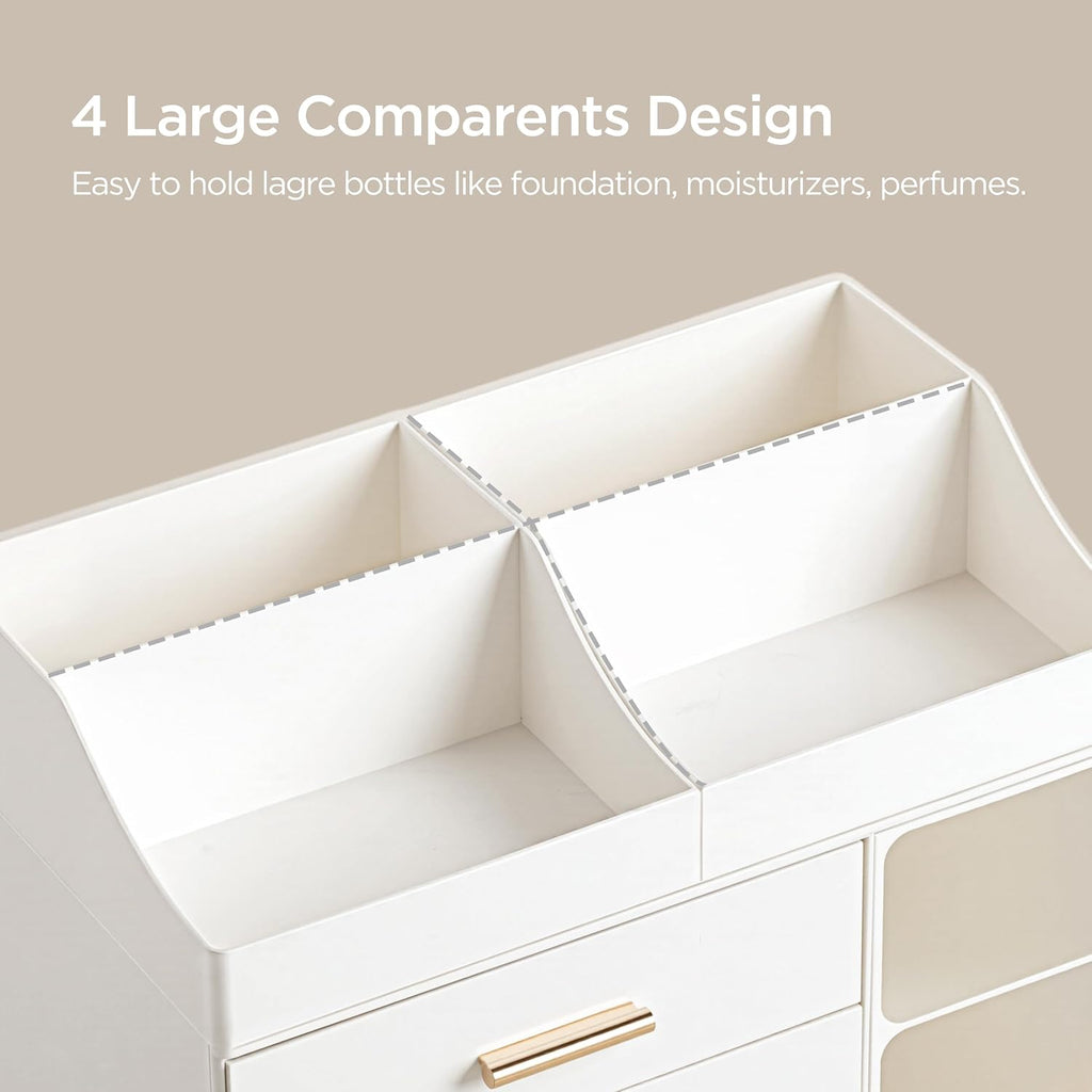 hblife makeup organizer countertop with brush holder,large bathroom, side view