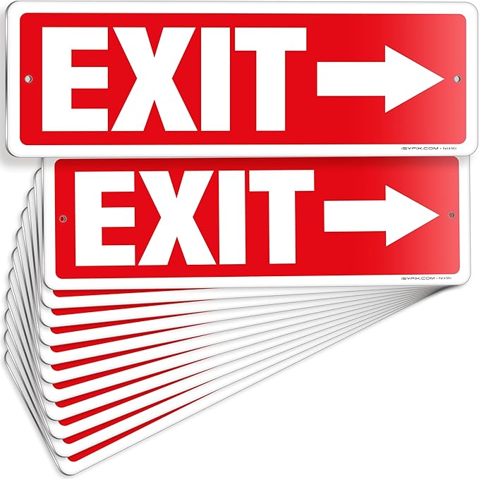iSYFIX Exit Signs 12 Pack 12x4 Inch by iSYFIXPREMIUMSIGNS