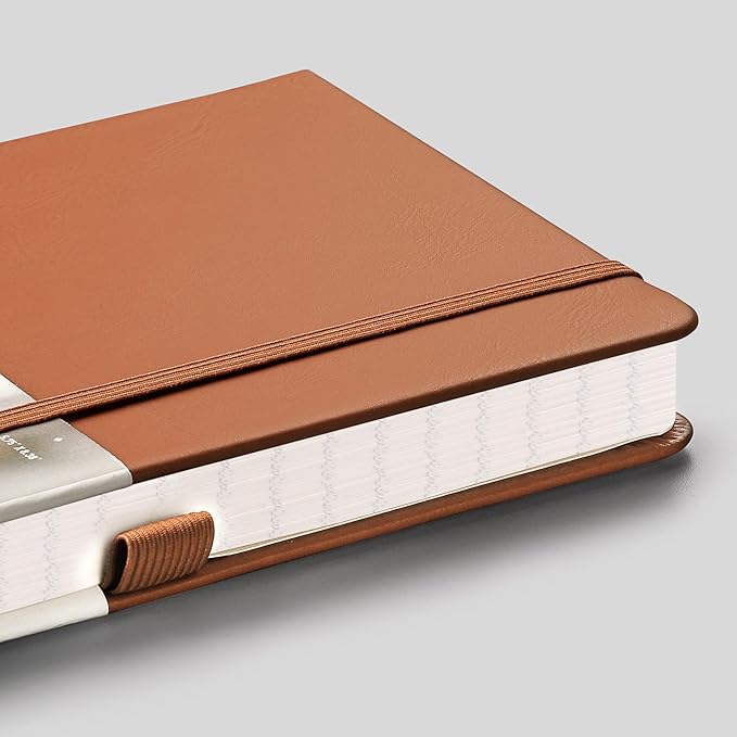 EMSHOI Lined Journal Notebook, 120 gsm Leather Hardcover - Image 2