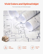 VEVOR Wide Format Paper, 24 in x 150 ft Plotter Roll, 2 Rolls CAD Bond Rolls - Image 5
