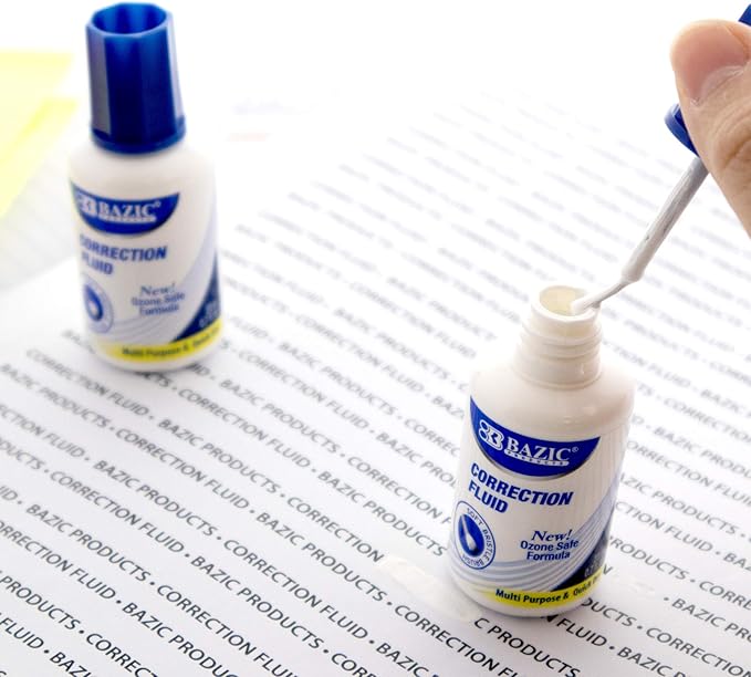 BAZIC Products Correction Fluid, Soft Bristle Brush Applicator, Instant - Image 5