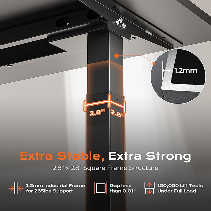 Huuger Dual Motor Electric Standing Desk Frame, Sit Stand up Desk Leg - Image 9