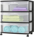 3-Drawer Wide Rolling Storage Cart by Unknown