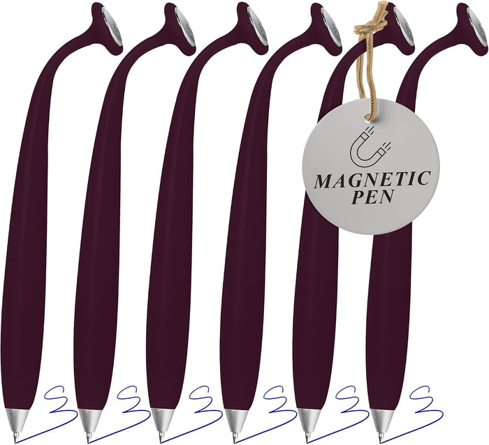 Wellspring Wiggle Writing Pens - Magnetic Pen with Built-in Magnet for Fridge Notes & Lists - Refillable Pens for Home & Office - Amethyst Purple