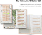 4NM No Assembly Extra Wide 5 Tiers Folding Bookshelf Storage Shelves Vintage - Image 6