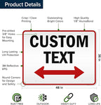 Custom Arrow, Custom Directional Sign, Two Way Arrow, 36x48 Inches, Reflective - Image 6