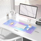 QIYI Large Desk Pad, Colorful Mouse Pad Desktop Decor, Waterproof PU Leather - Image 2