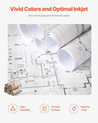 VEVOR Wide Format Paper, 24 in x 150 ft Plotter Roll, 8 Rolls CAD Bond Rolls - Image 5