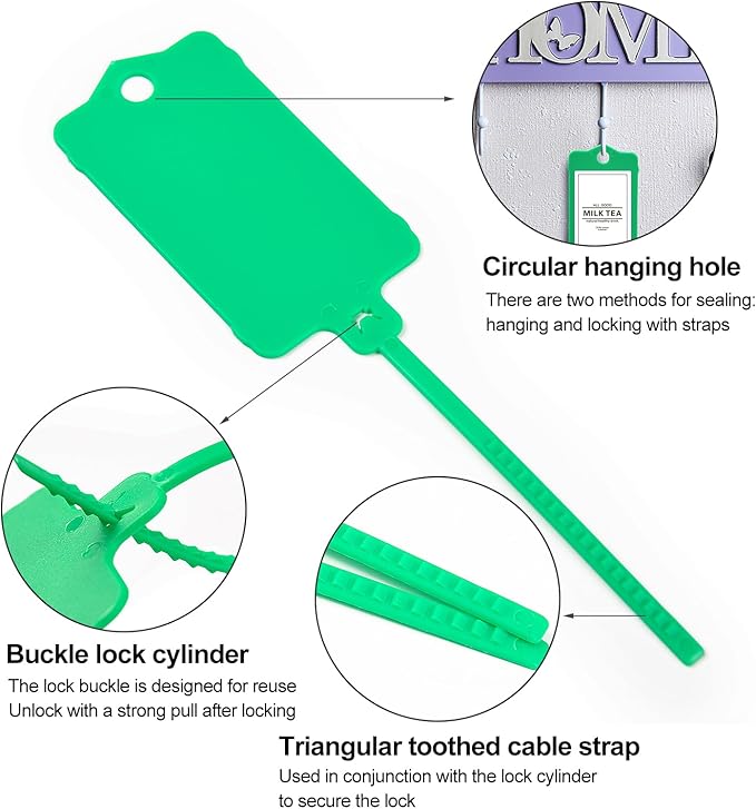 100pcs Blank Plastic Tags for Labeling Reusable Hanging Tags Ties Key Tag - Image 4