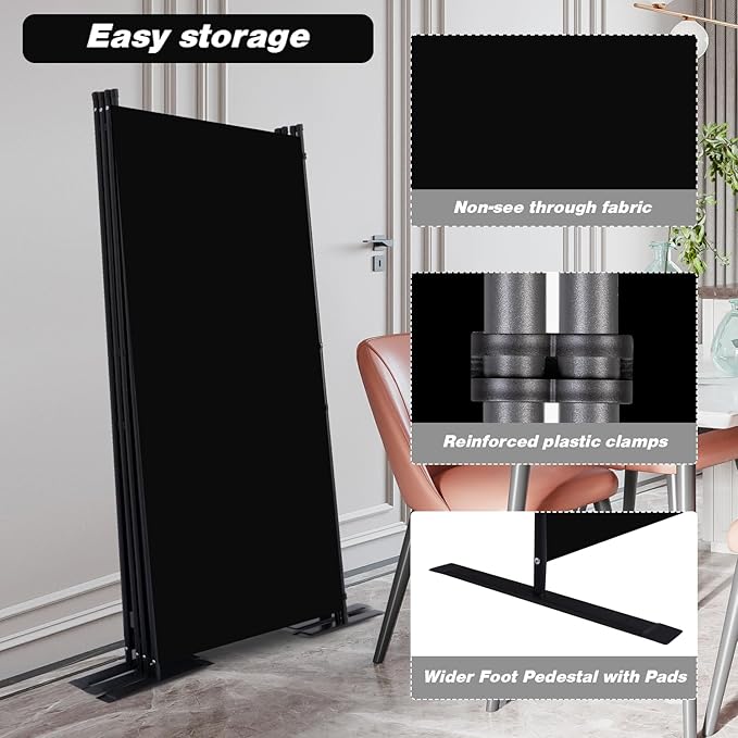 CHOSENM Room Divider, 4 Panel Folding Privacy Screens - Image 4