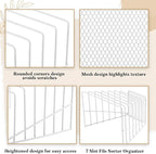 2 Pcs 7 Section Incline File Sorter Metal Wire Mesh File Rack - Image 3