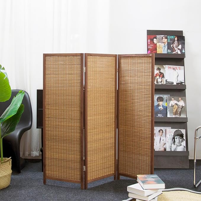 Furnnylane 3 Panel Short Room Divider Screen, Small Bamboo Panel Divider - Image 5