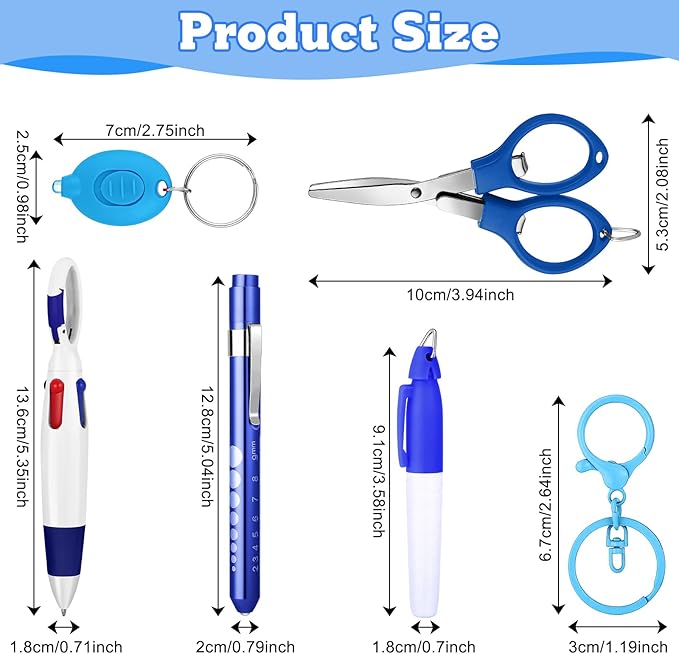 12 pcs Nurse Pen Set Two Colors Blue Green Include Permanent Marker Pen Pen - Image 2