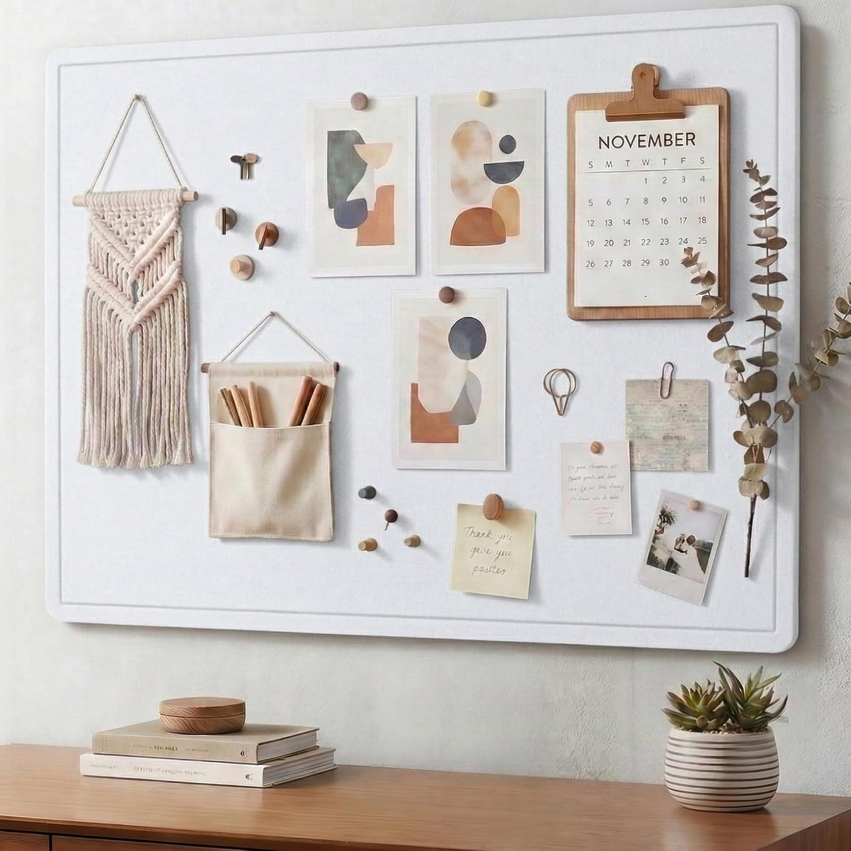 AKTOP Foldable Felt Bulletin Board for Wall, 24x36 inches, White