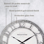 Presentime & Co 13" Farmhouse Series Wall Clock, Quartz Movement, Shiplap Style - Image 3