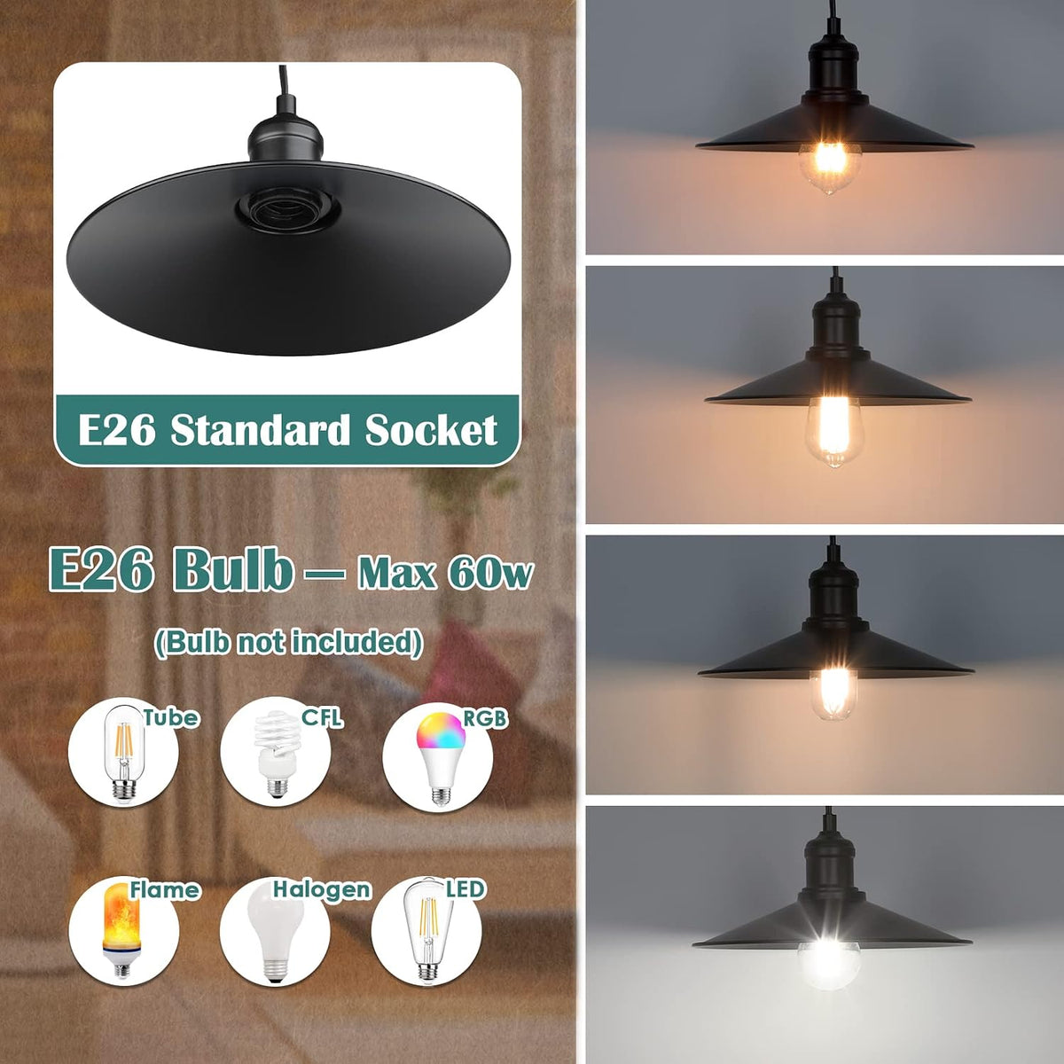 Adjustable Industrial Floor Lamps for Living Room, Rustic Reading Lamp