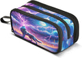 Wolf Howling Moon Lightning Pencil Case Box Boys Girls Large Pencil Pouch by BOENLE-WELCOMEYOURCOMING