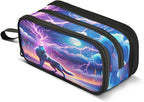 Wolf Howling Moon Lightning Pencil Case Box Boys Girls Large Pencil Pouch by BOENLE-WELCOMEYOURCOMING