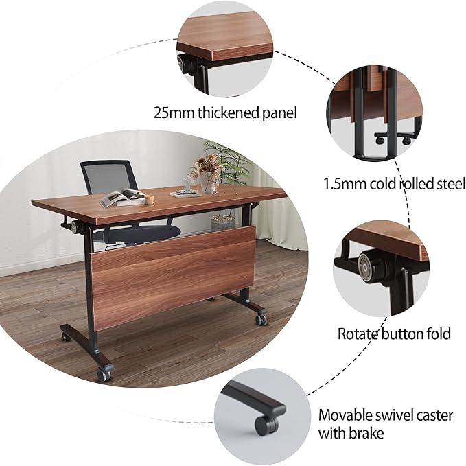 czxhaery Conference Room Table, Flip Top Conference Table The Folding - Image 4
