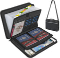 Accordion File Organizer with Lock and Shoulder Straps, Fireproof Waterproof by XIAODUN