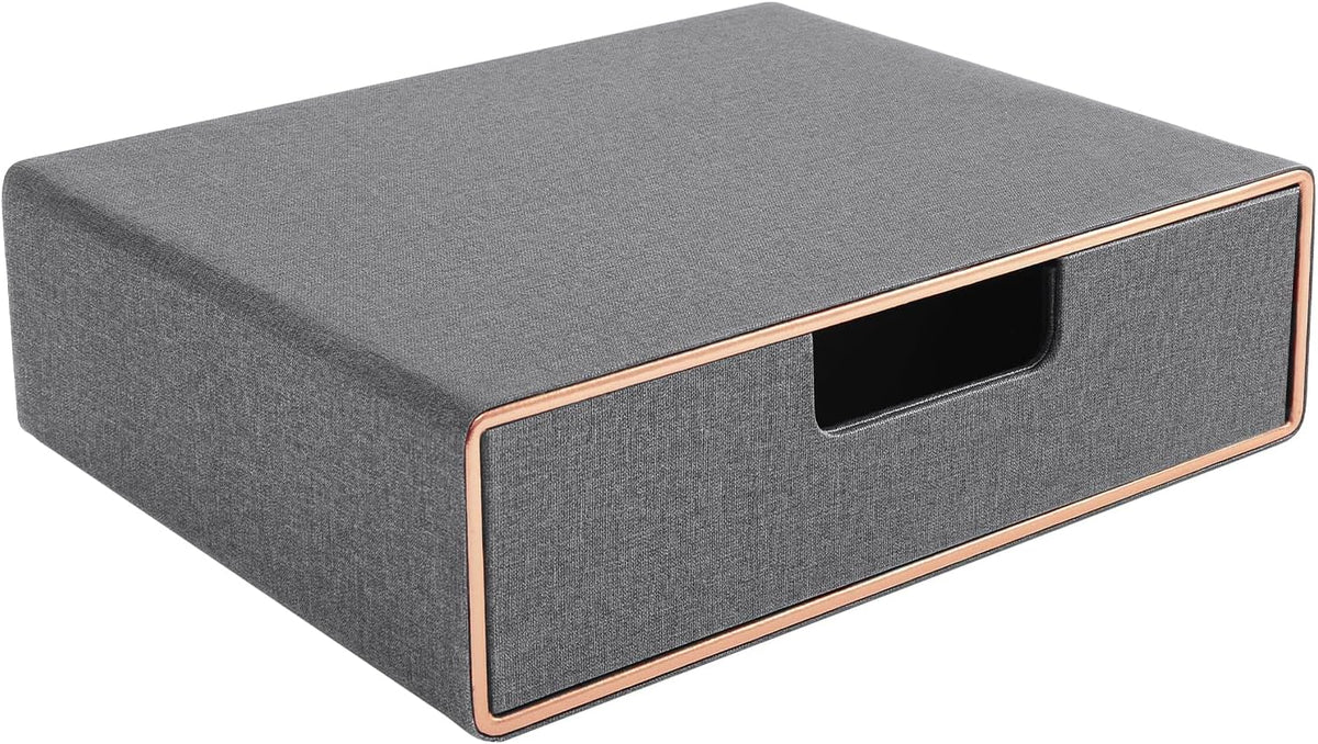 Stackable Organizer Drawer PU Leather Classic Handmade,Organize Home Office D...